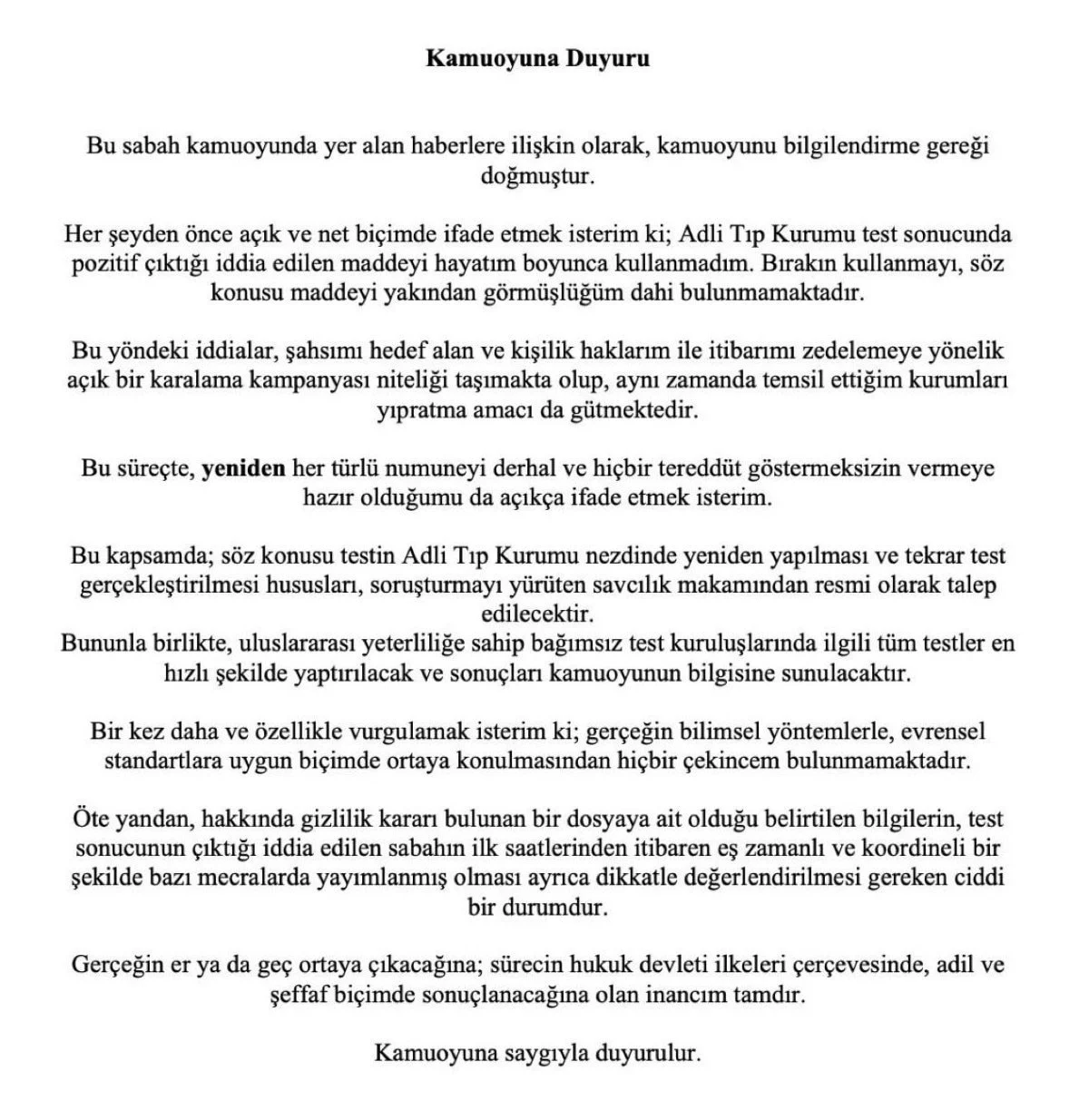 Uyusturucu Testi Pozitif Cikan Sadettin Sarandan Ilk Aciklama