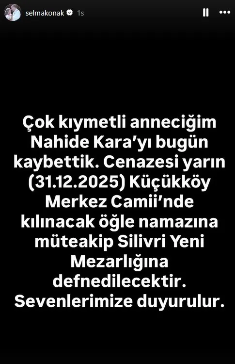 Volkan Konakin Esi Selma Konakin Aci Gunu Annesini Kaybetti