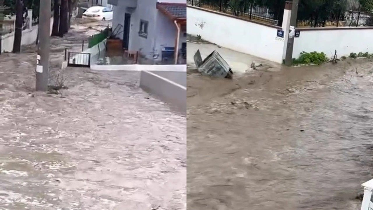 Izmir Saganaga Teslim Yollar Ve Tarim Arazileri Sular Altinda (1)