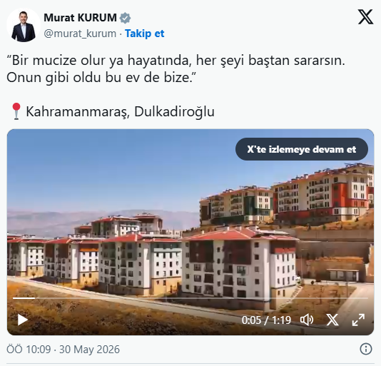 Bakan Kurum Depremzede Ailenin Yeni Yuvasindaki Bayram Sevincini Paylasti (1)