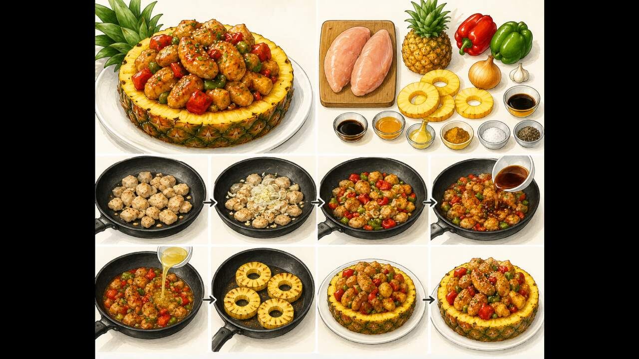 Gelinim Mutfakta Ananas Yataginda Tavuk Tarifi Kofteli Ananas Yataginda Tavuk Nasil Yapil (1)