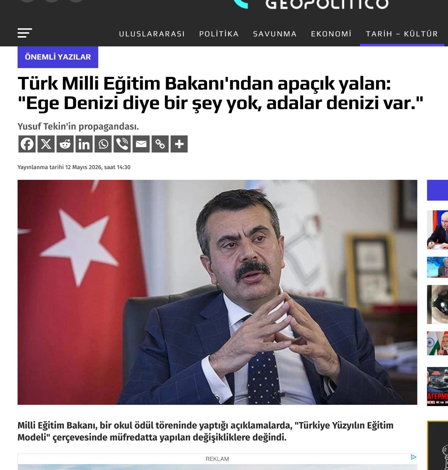 Yusuf Tekin Adalar Denizi Olayi Ne Yunan Basini Neden Tepki Gosterdi (2)