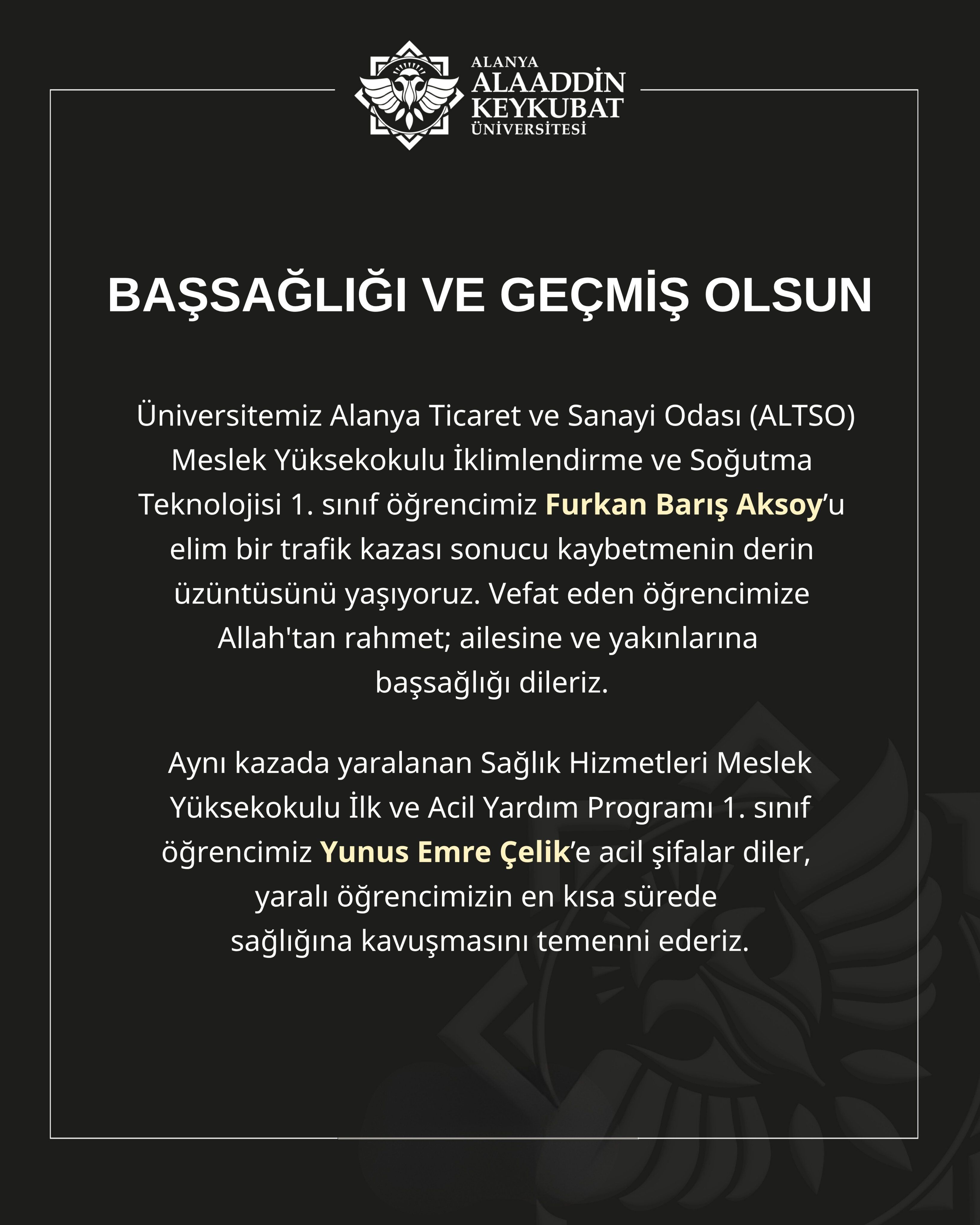 Alku Ogrencisi Furkan Baris Aksoy Vefat Etti-1