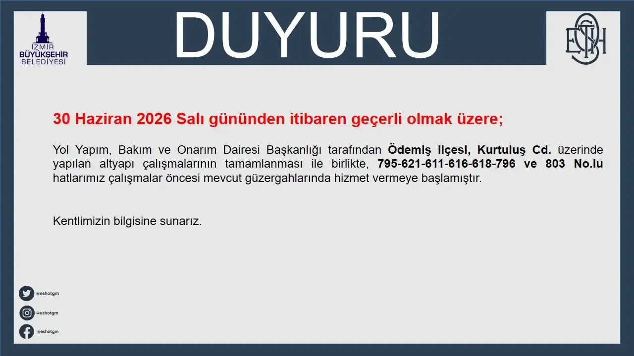 Eshottan Odemiste Ulasim Karari 7 Hat Eski Guzergahina Dondu