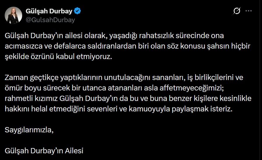 Gulsah Durbayin Ailesinden Sert Tepki Ozru Kabul Etmiyoruz (2)