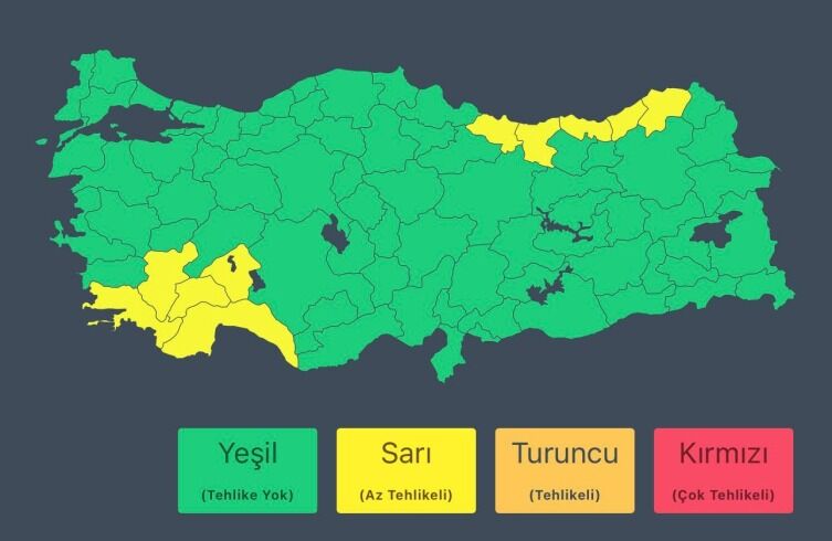 Meteorolojiden 10 Il Icin Sari Alarm Kuvvetli Saganak Uyarisi (1)
