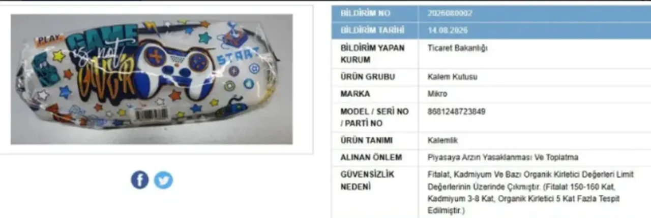 Bakanlik Duyurdu Bu Kirtasiye Urunu Toplatiliyor