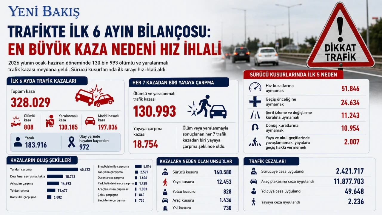 Trafikte Ilk 6 Ayin Bilancosu En Buyuk Kaza Nedeni Hiz Ihlali Yenibakishaber