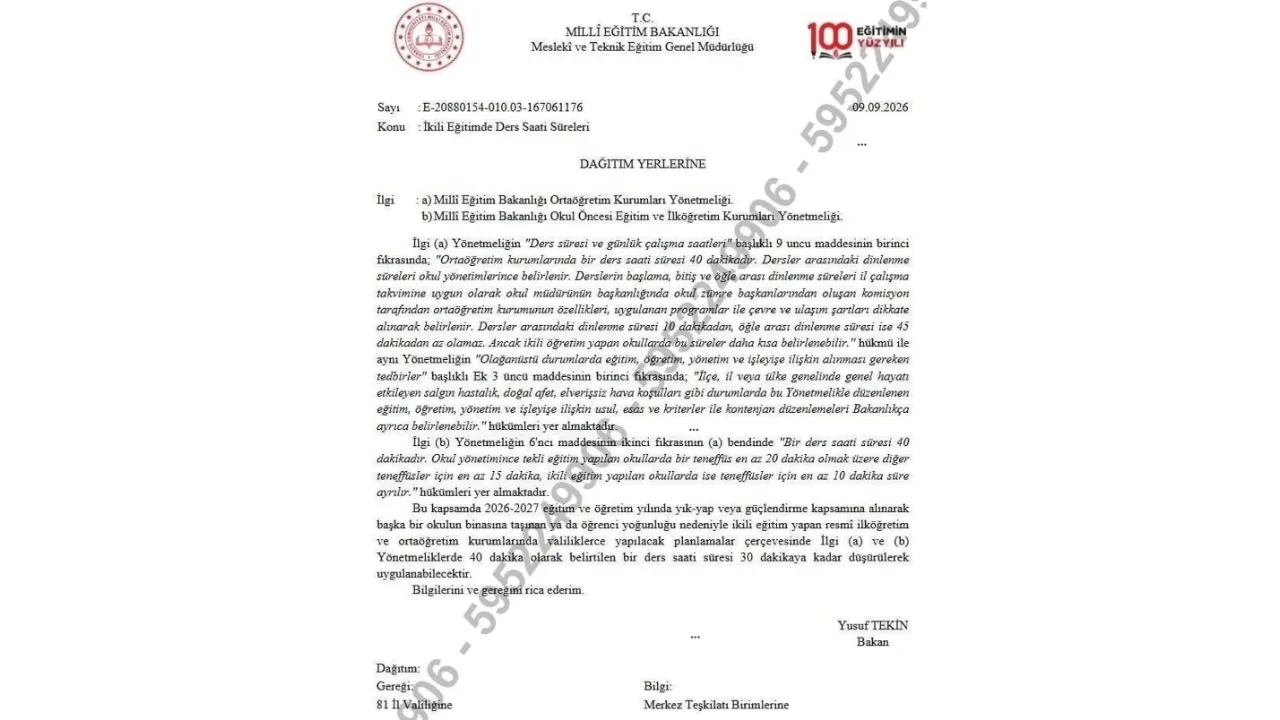 Ders Saatleri Kisaliyor Mu Meb Den 81 Ile Yeni Duzenleme Yenibakishaber (1)