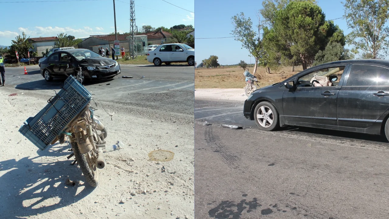 Otomobilin çarptığı 65 yaşındaki motosiklet sürücüsü hayatını kaybetti