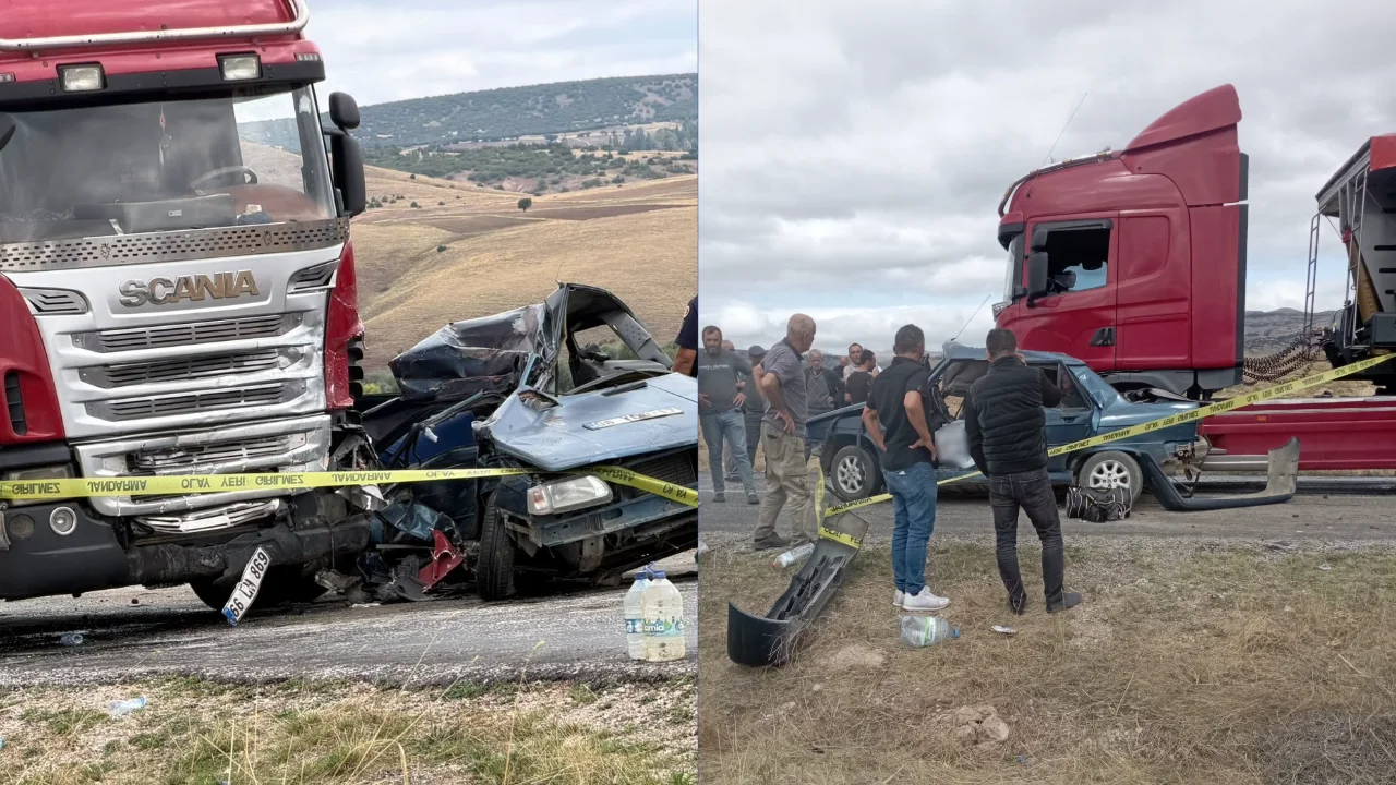 Tır ile çarpışan otomobilin sürücüsü olay yerinde hayatını kaybetti
