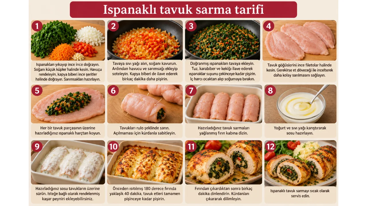 Gelinim Mutfakta Ispanakli Tavuk Sarma Tarifi Ispanakli Tavuk Sarma Nasil Yapilir Yenibakishaber (1)