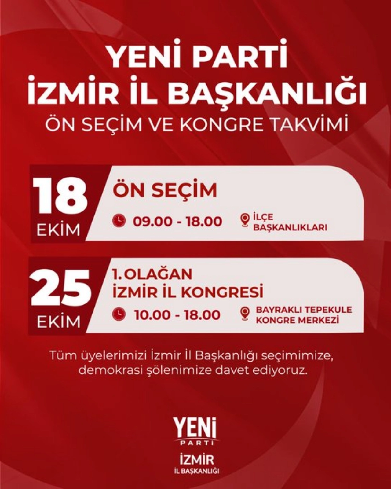 Yeni Parti Izmir De Kongre Takvimini Acikladi Yenibakishaber